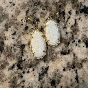 Kendra Scott Elegant White Opal Earrings
